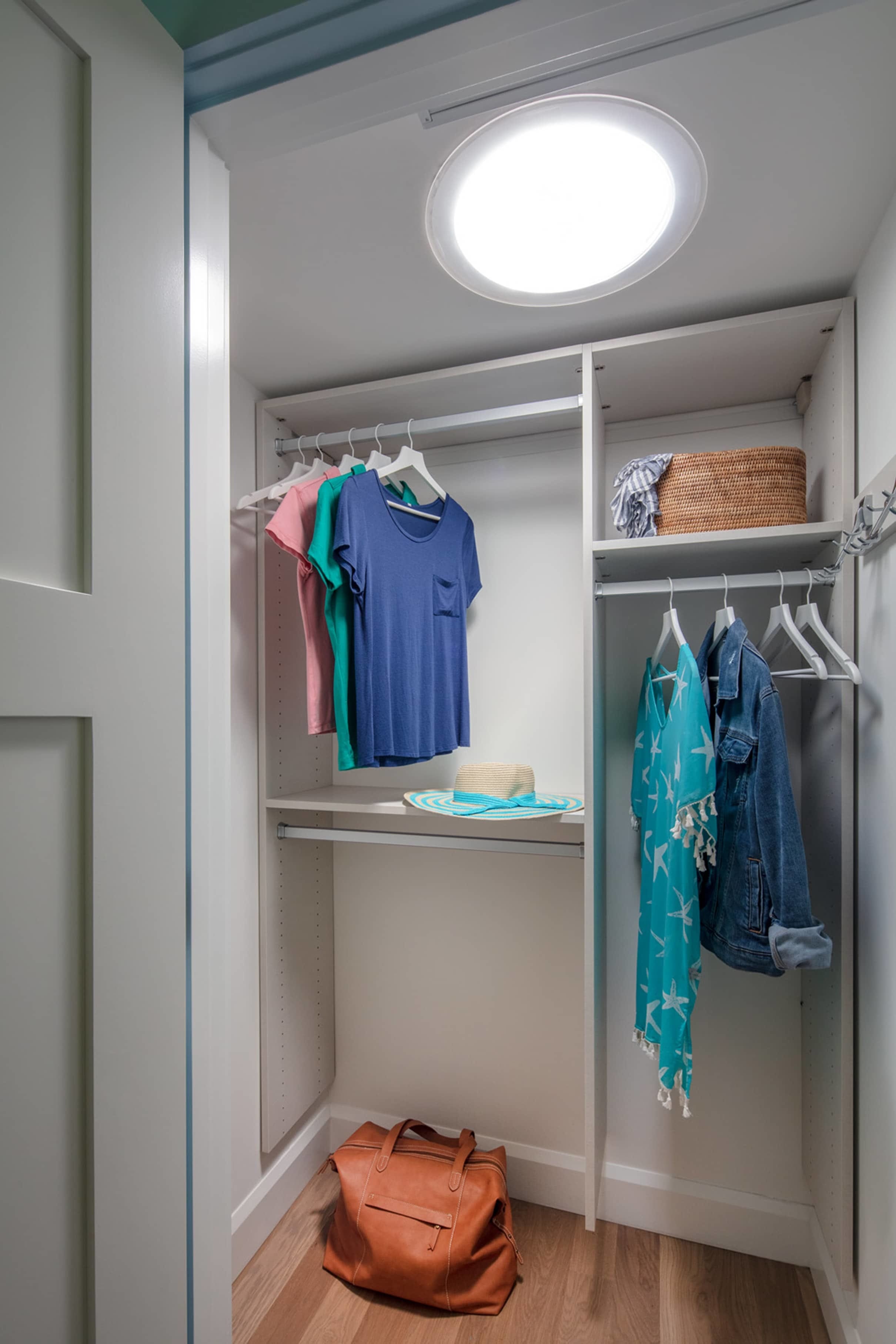 Guest bedroom closet with Sun Tunnel