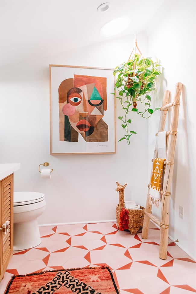 Bathroom pink white plant Sun tunnel