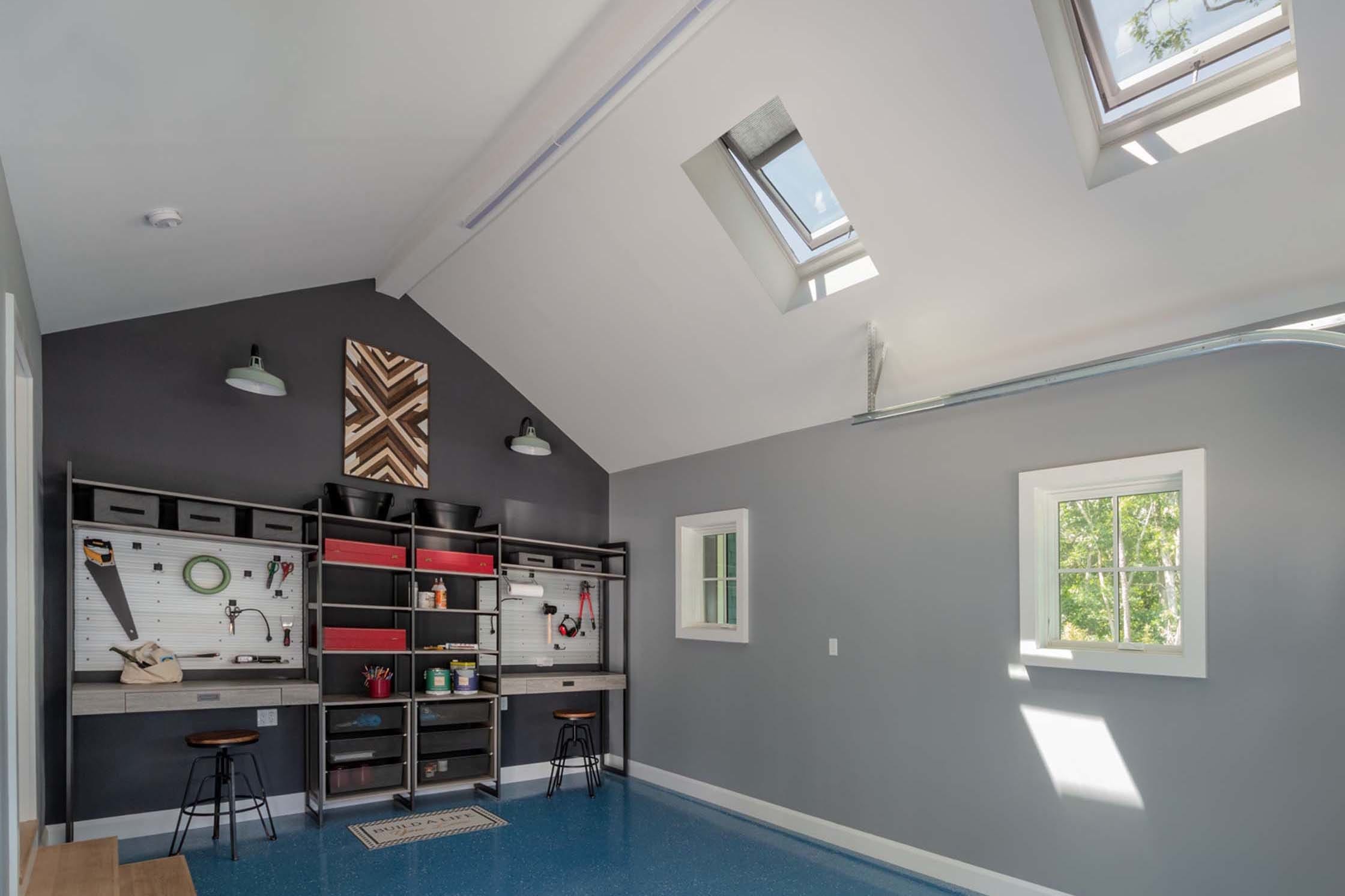 Garage maker space skylights small