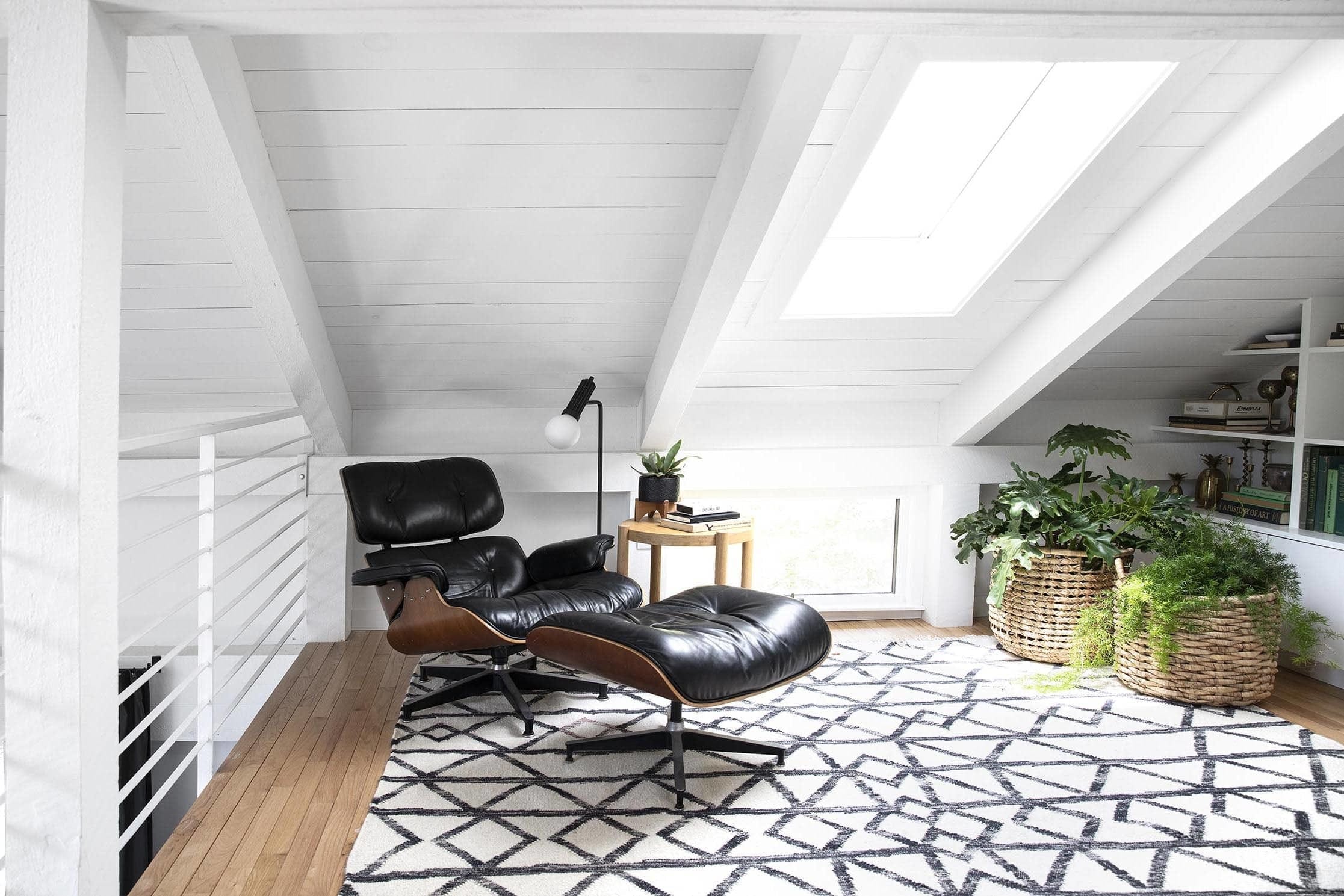 Loft skylight black lounge chair tmb