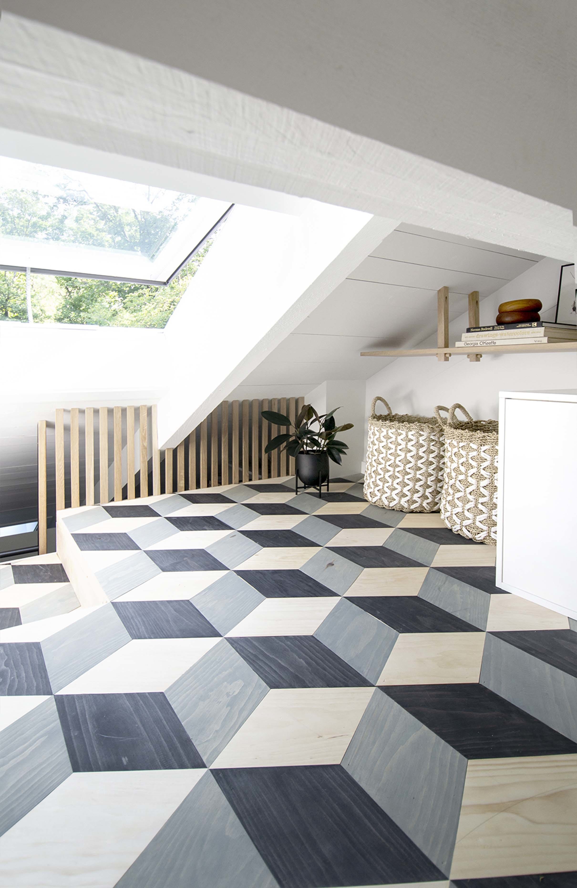 Loft view out of an open skylight