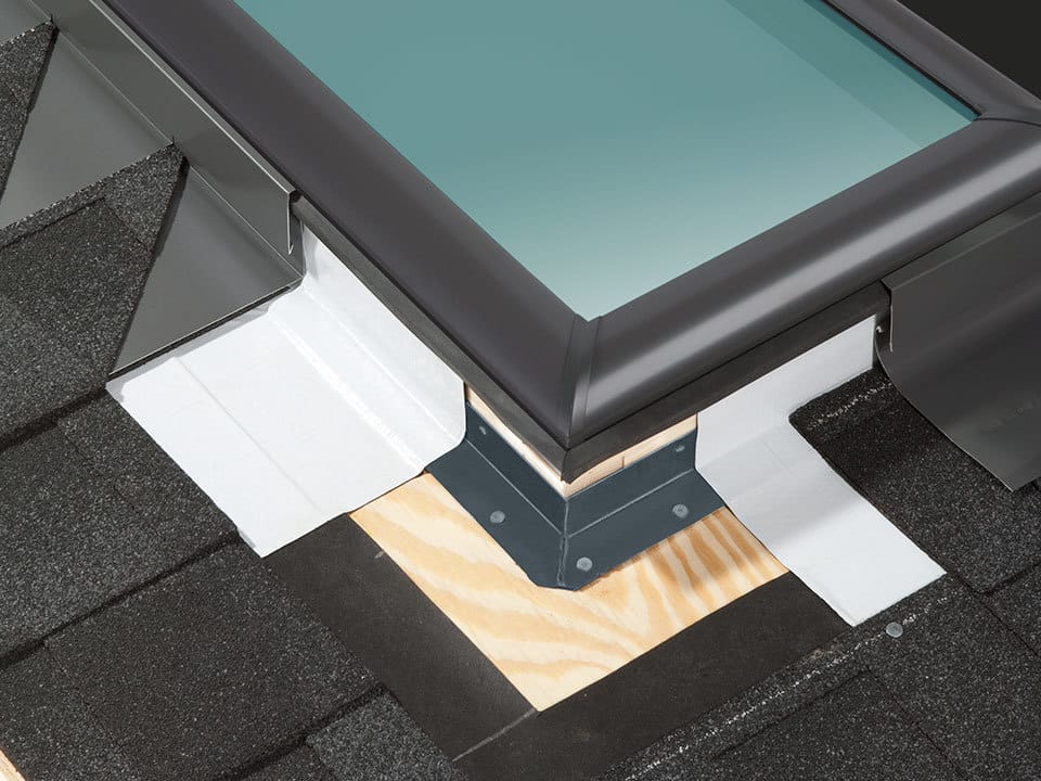 Cutaway showing three layers of protection on a VELUX No Leak skylight
