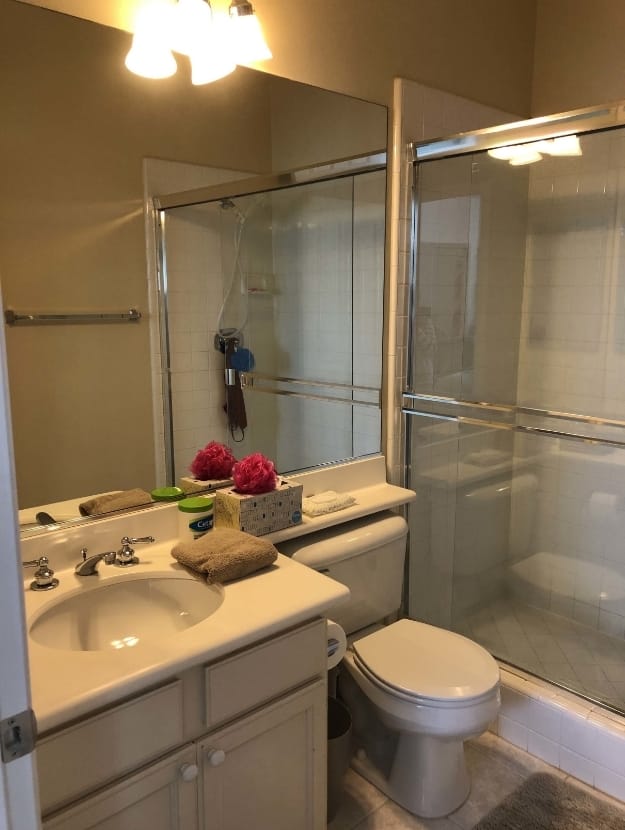 Small plain bathroom before renovation