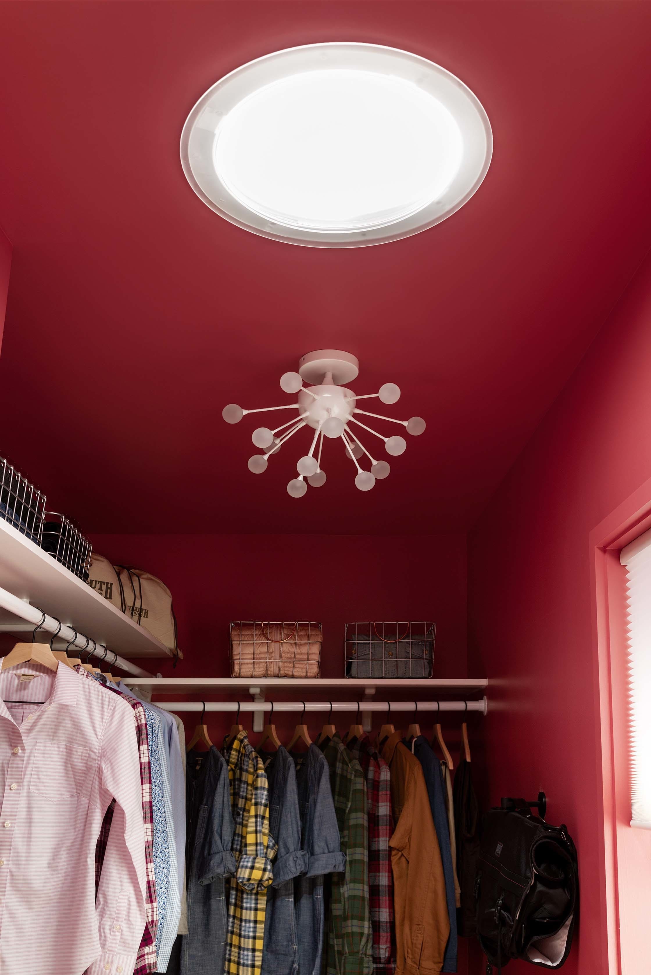 Pink walk in closet sun tunnel