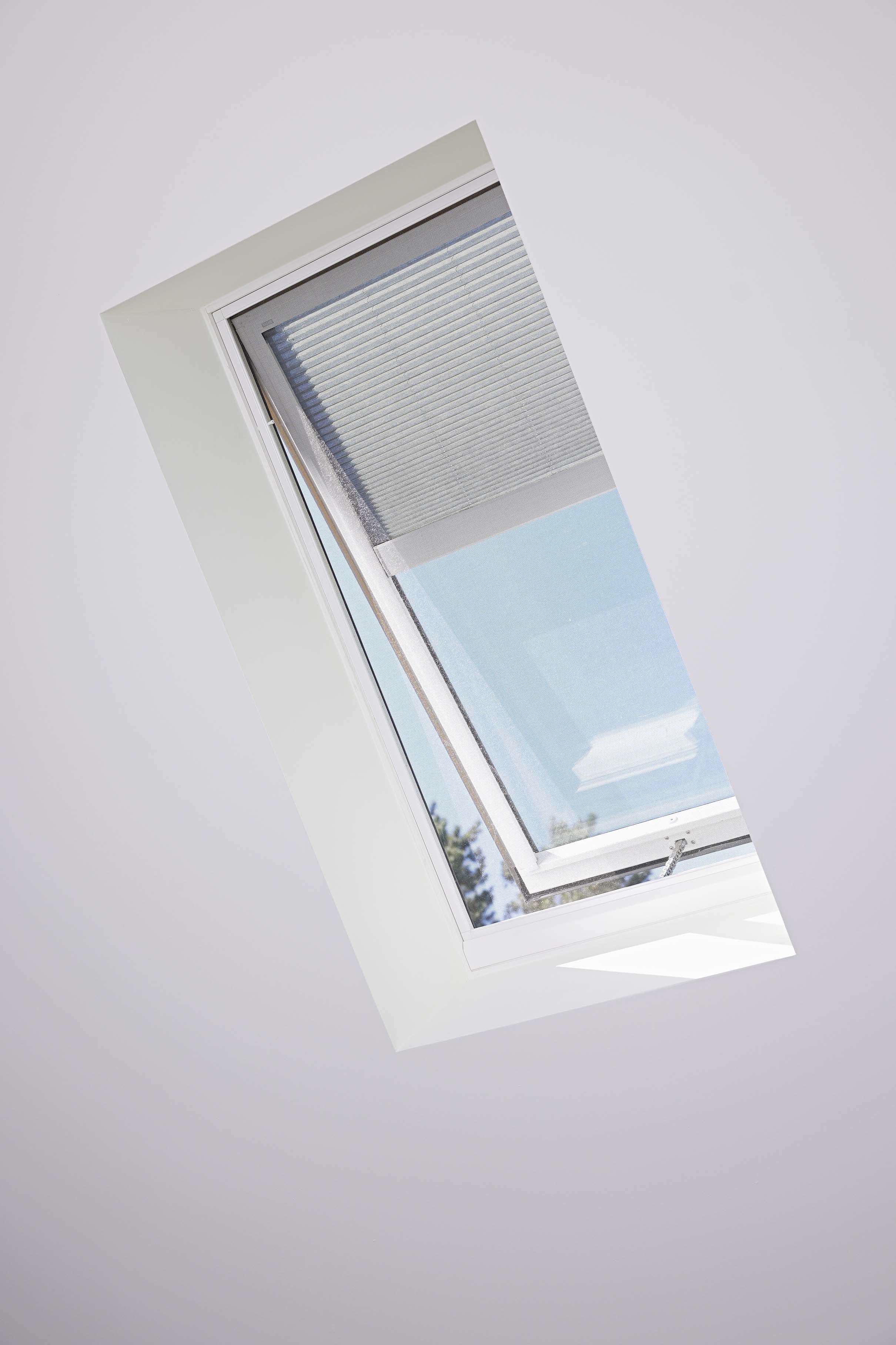 Skylight open with shades