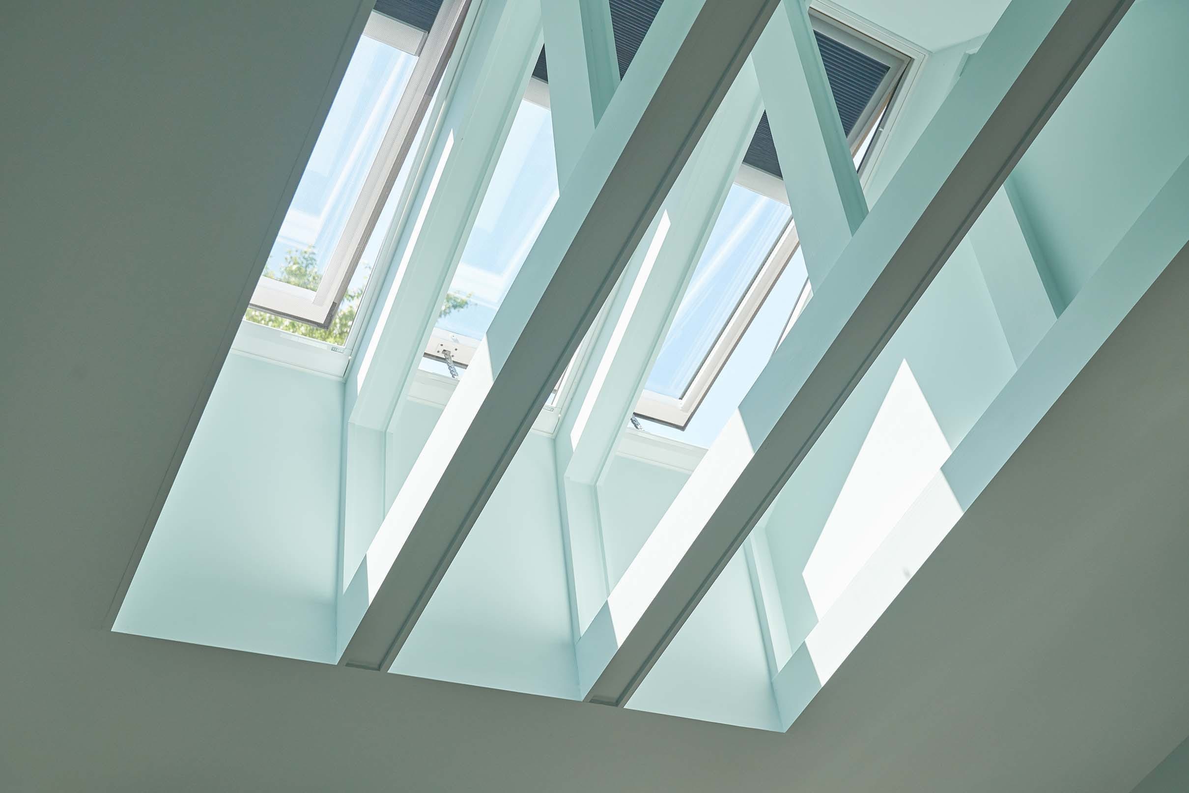 Skylights exposed trusses small