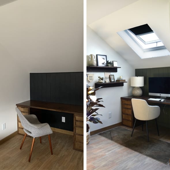 Home Office Nook before and after 590x590