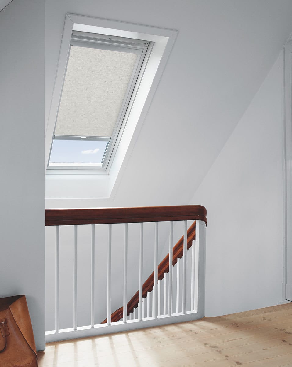 Close up of skylight above a staircase balcony